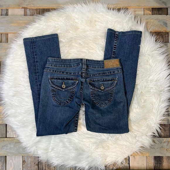 Rare! EUC [True Religion] Vintage Low Rise + Flare Leg Blue Jeans | 29 Medium 8 - Picture 4 of 15